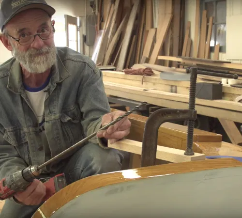 Building the TotalBoat Work Skiff: Drilling & Transom Knees