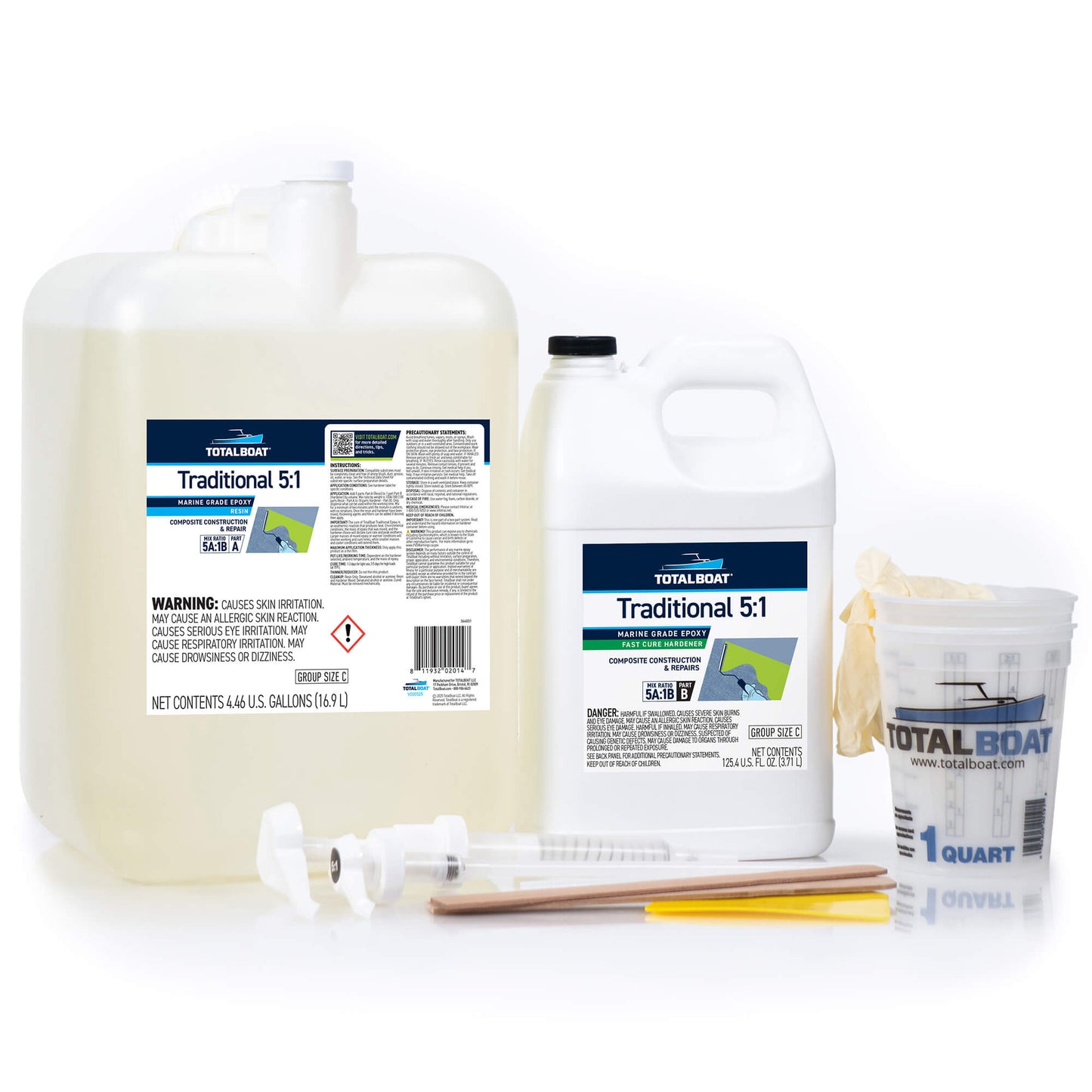 TotalBoat 5:1 Traditional Epoxy Resin 4.5 Gallon Kit with Fast Hardener