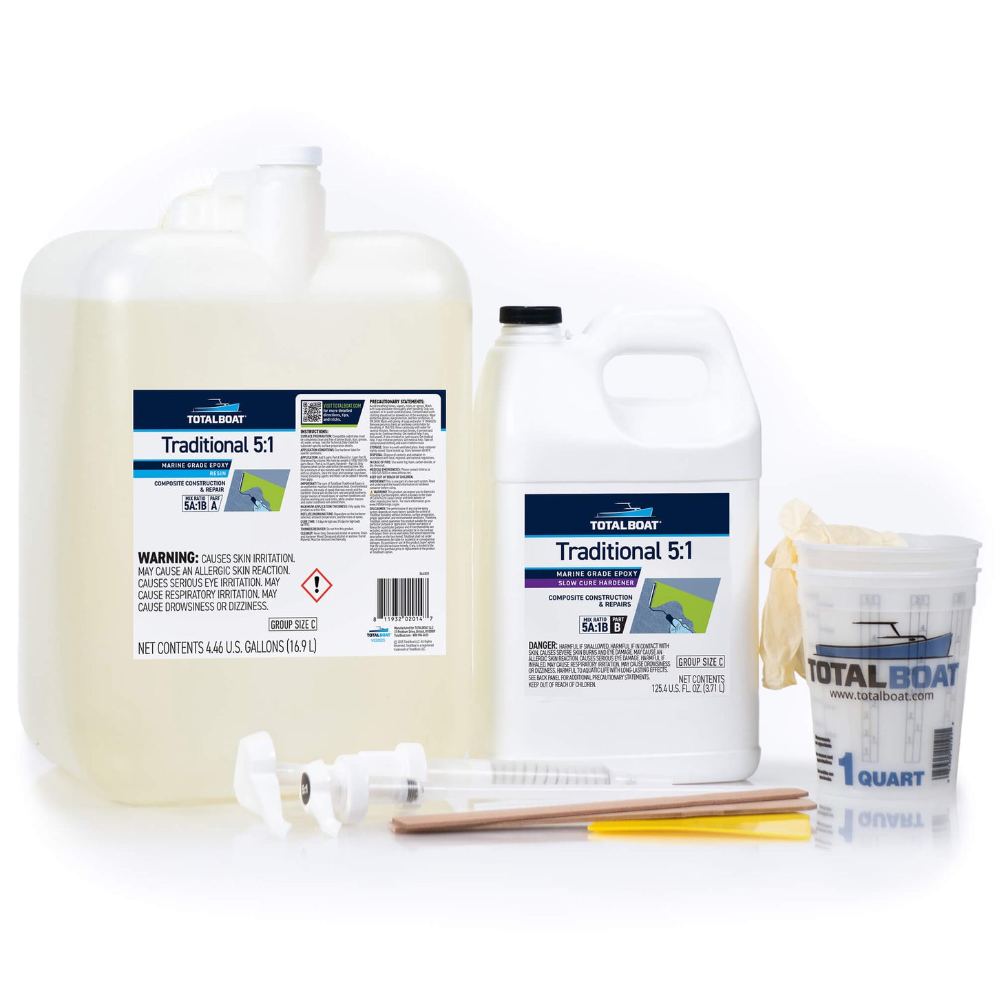 TotalBoat 5:1 Traditional Epoxy Resin 4.5 Gallon Kit with Slow Hardener