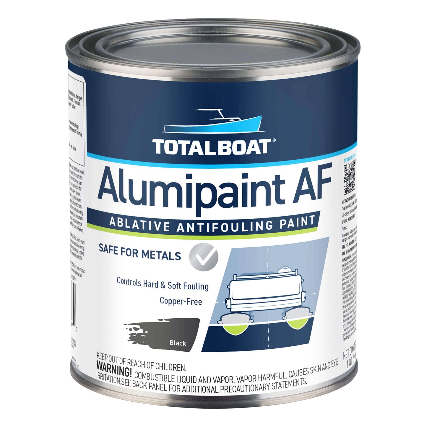 TotalBoat AlumiPaint AF Aluminum Antifouling Paint Black Quart