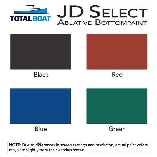 JD Select Water-Based Bottom Paint Color Chart
