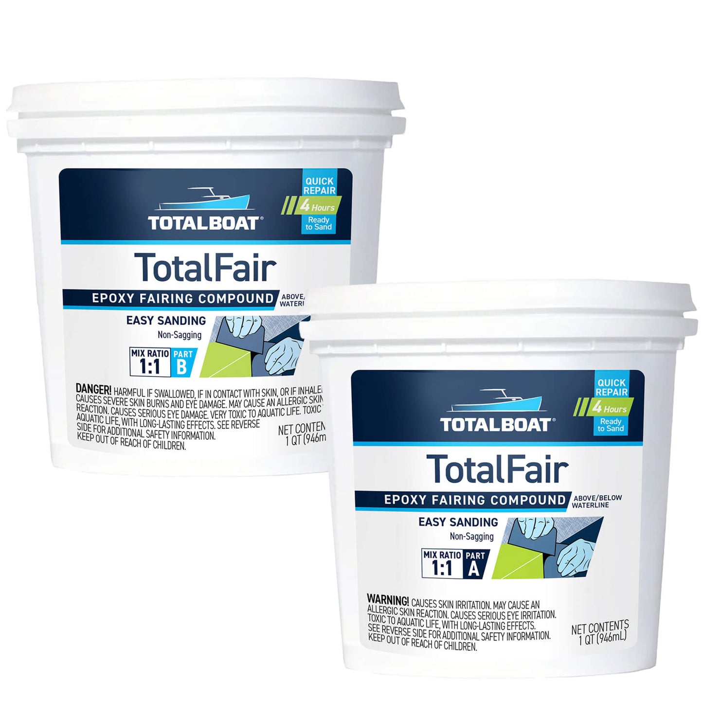TotalBoat TotalFair Epoxy Fairing Compound 2 Quart Kit