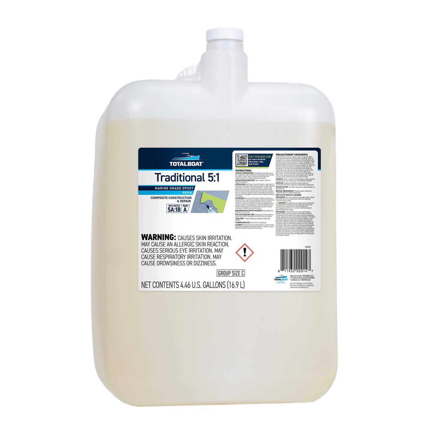TotalBoat Traditional 5:1 Epoxy Resin Size C