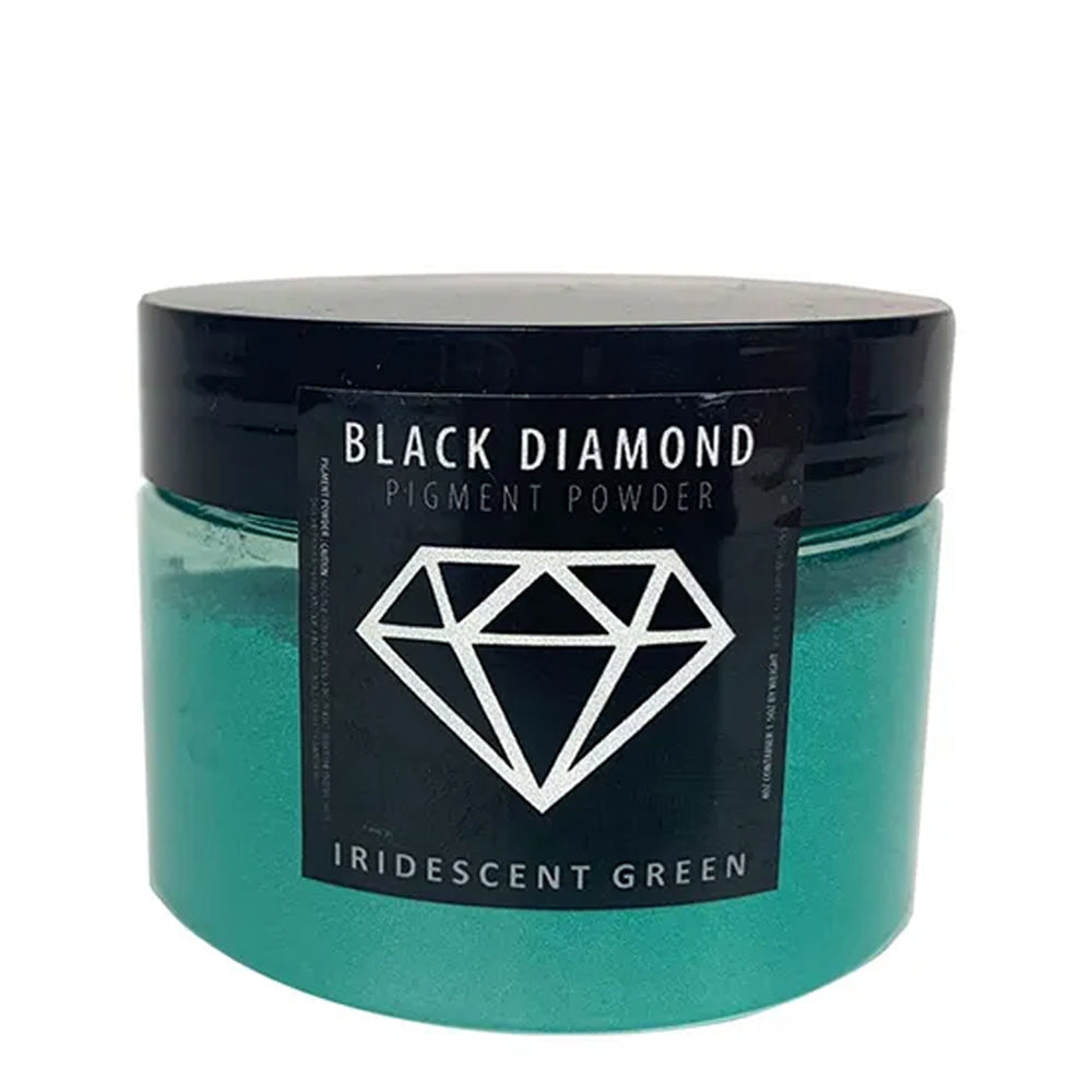 Black Diamond Mica Powder Coloring Pigments iridescent green jar