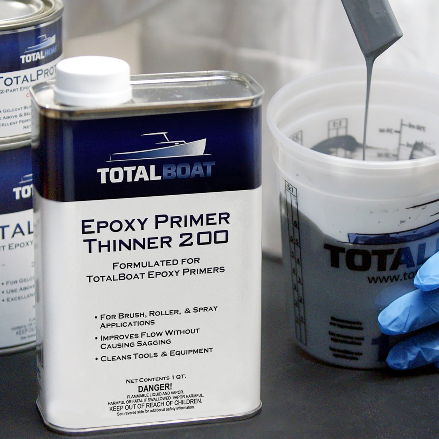 TotalBoat Epoxy Primer Thinner 200 mixing