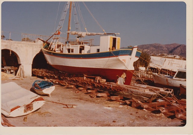 40-foot sponge dragger being hauled out in 1973