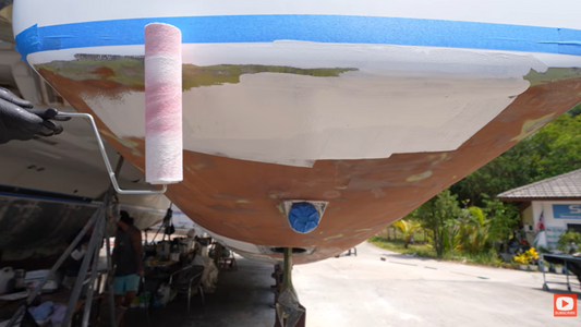 TotalProtect bottom paint being painted on a boat