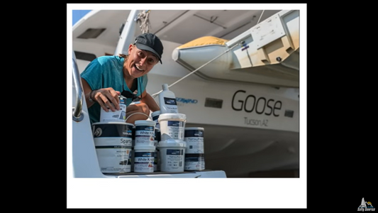 sailboat coamings Bottom Painting with Salty Sunrise