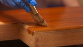 brush on wood with varnish