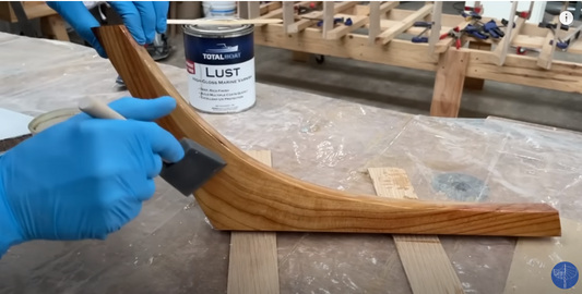 Bob Emser Finishes Victoria's Knee, Transom, and Bulkheads