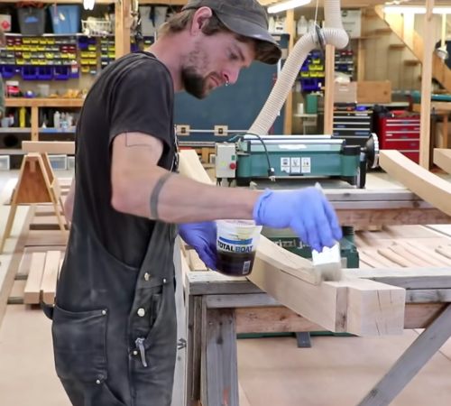 Tally Ho: Varnishing Deck Beams