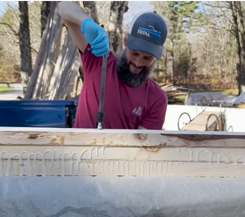 Gluing Arabella’s Bowsprit and Main Boom