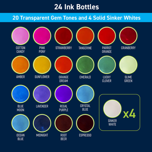 TotalBoat Alcohol Ink Pigment Set: 24 Ink Bottles
