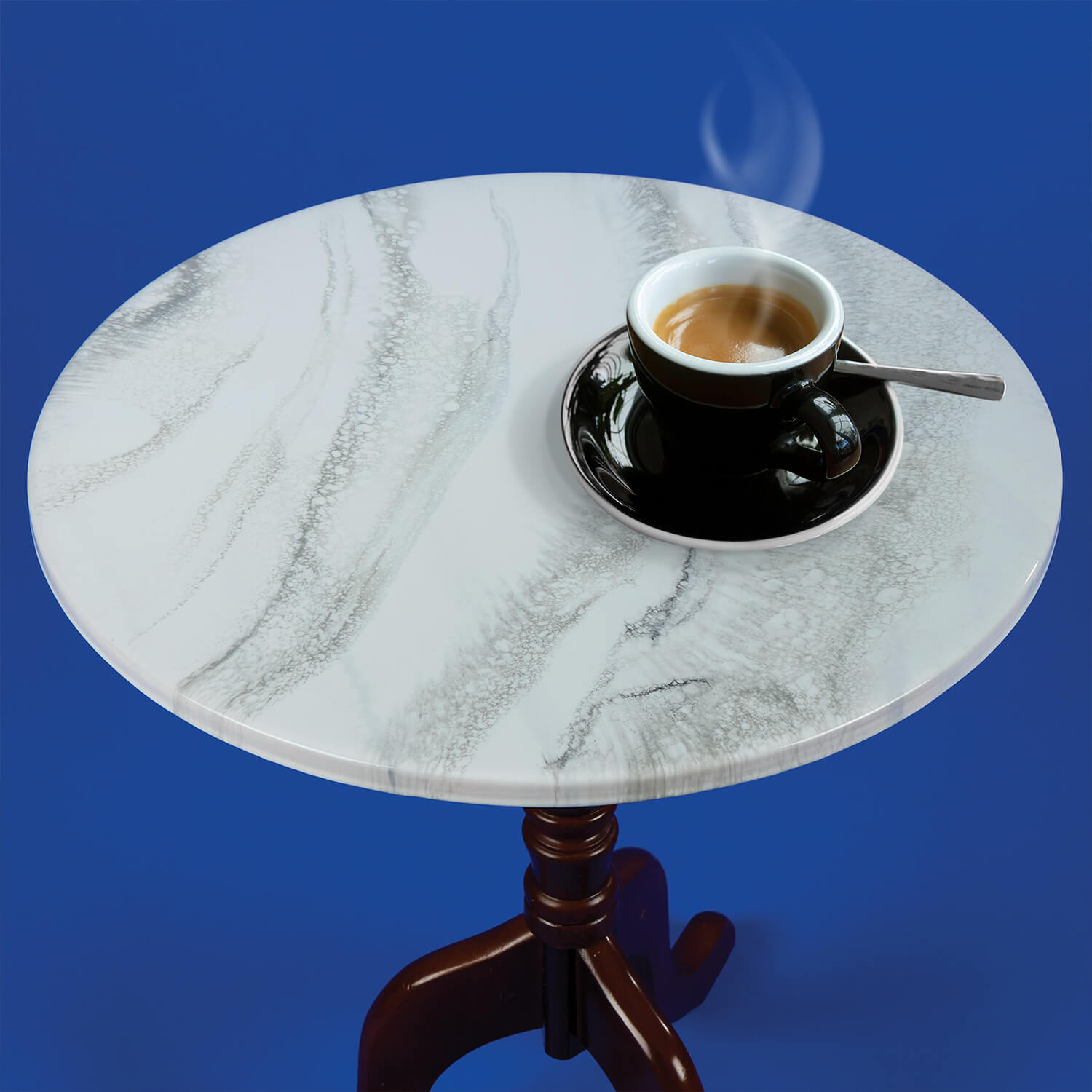 Epoxy White Marble Effect Countertop Kit finished round table