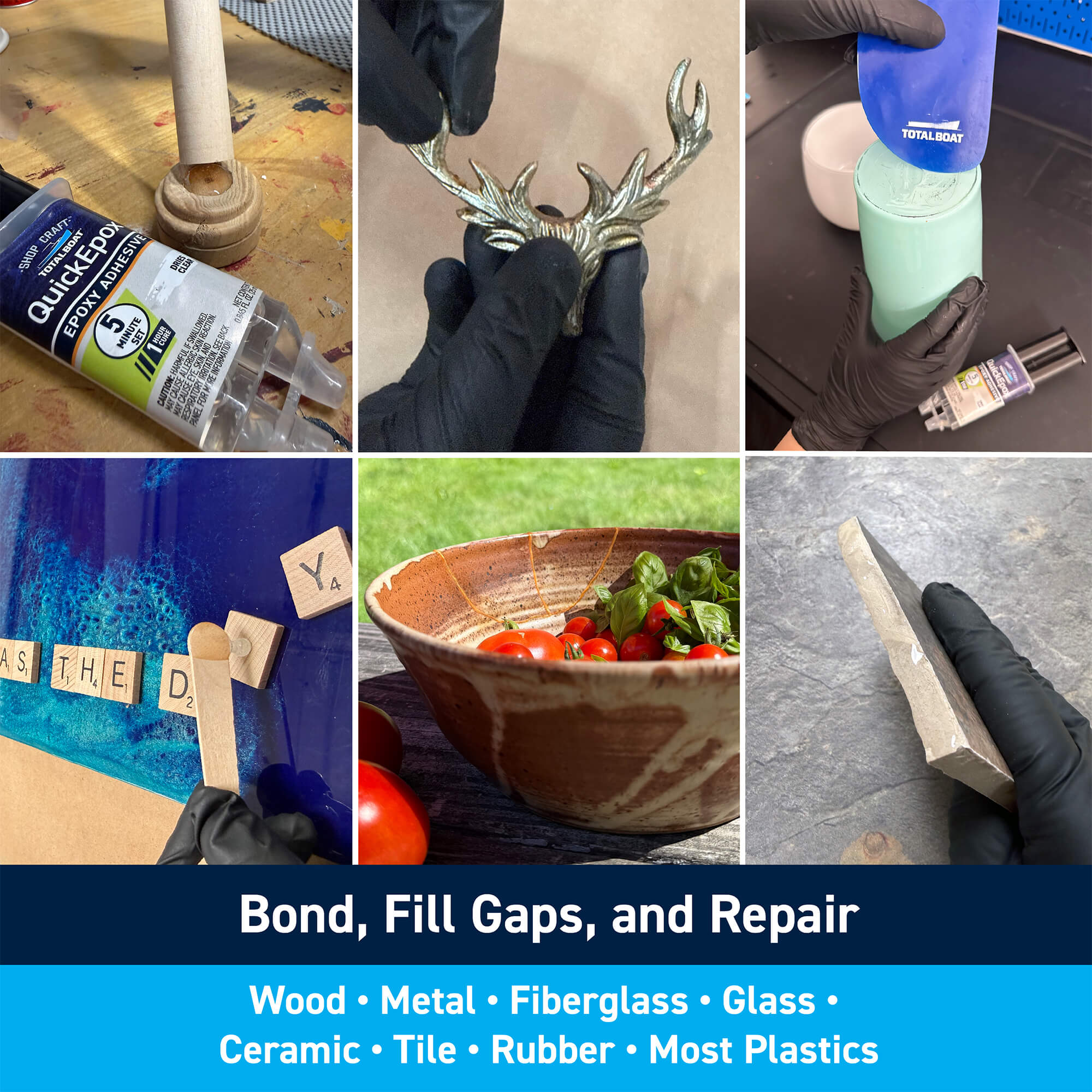 QuickEpox Clear 5-Minute Epoxy Glue: Bond, Fill Gaps, and Repair