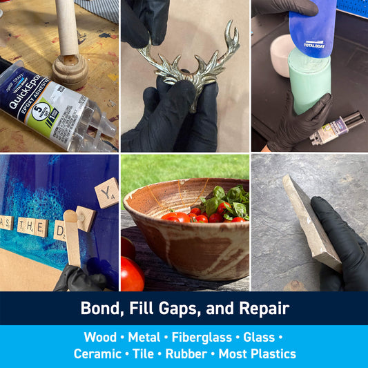 QuickEpox Clear 5-Minute Epoxy Glue: Bond, Fill Gaps, and Repair