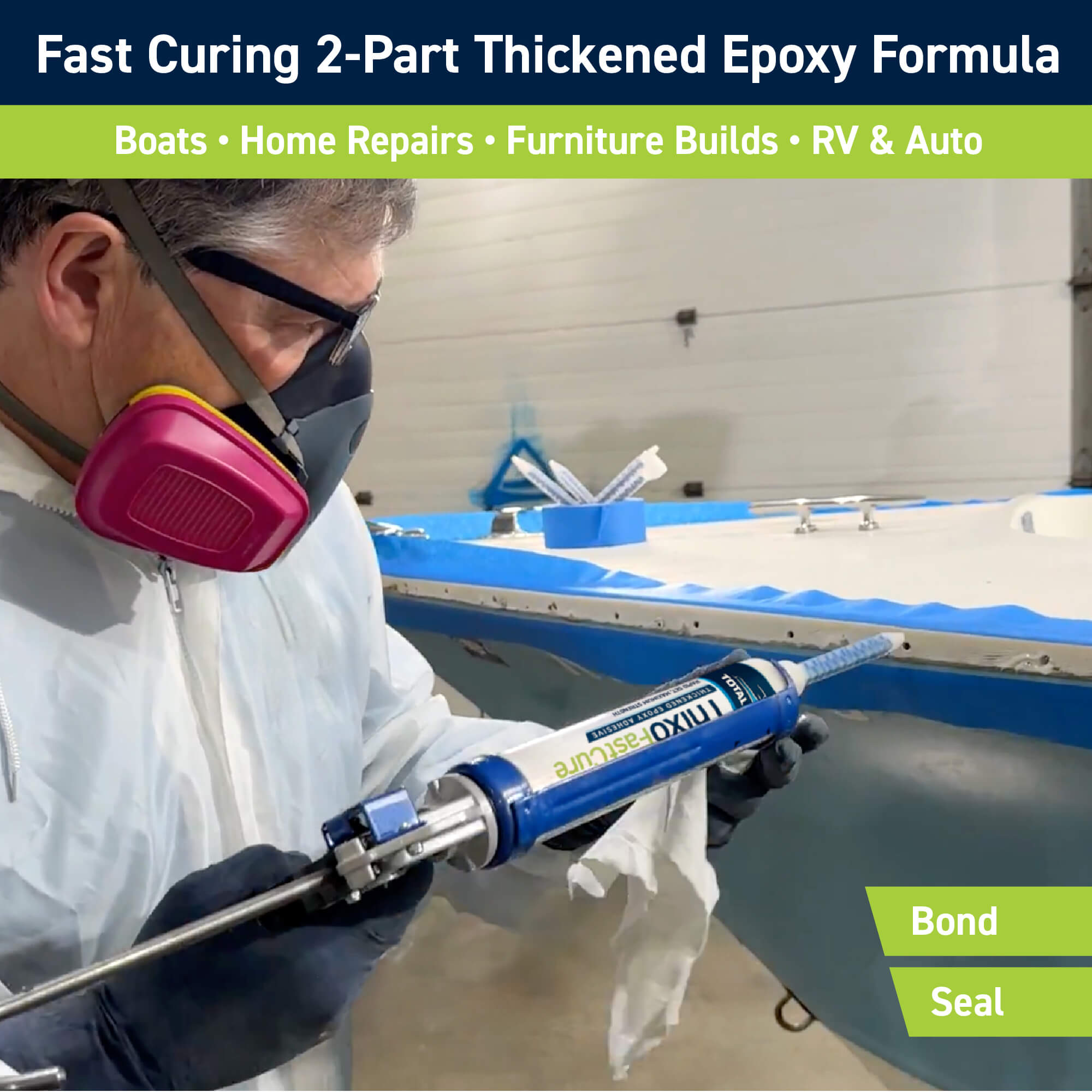 TotalBoat Thixo Fast Cure 2:1 Epoxy Adhesive: Fast Curing 2-Part Thickened Epoxy Formula