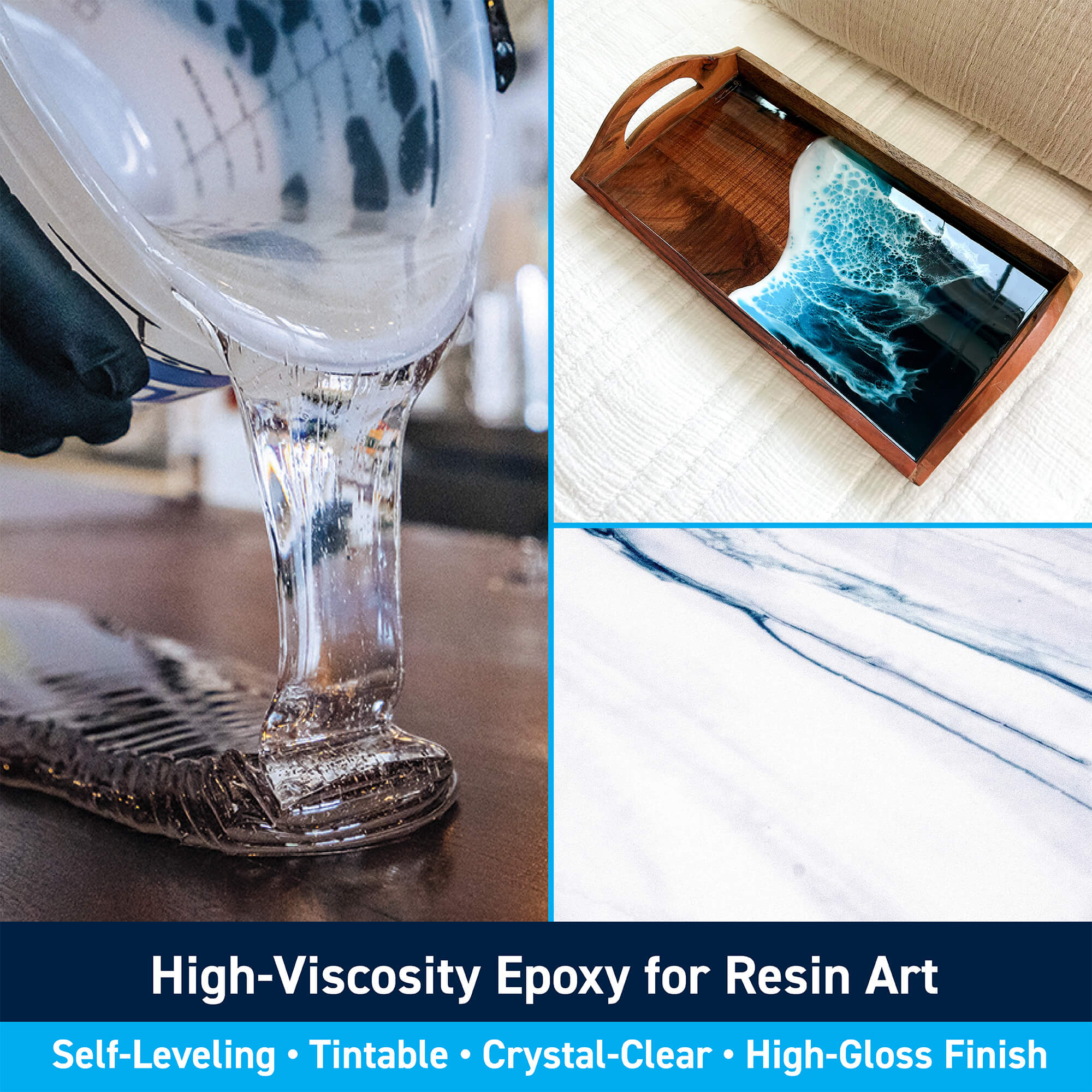 TotalBoat Wave + Marble Epoxy Kit: High-Viscosity Epoxy for Art Resin