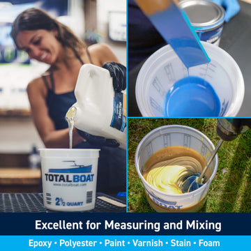 Plastic Paint Pails and Epoxy Mixing Cups: Excellent for Measuring and Mixing