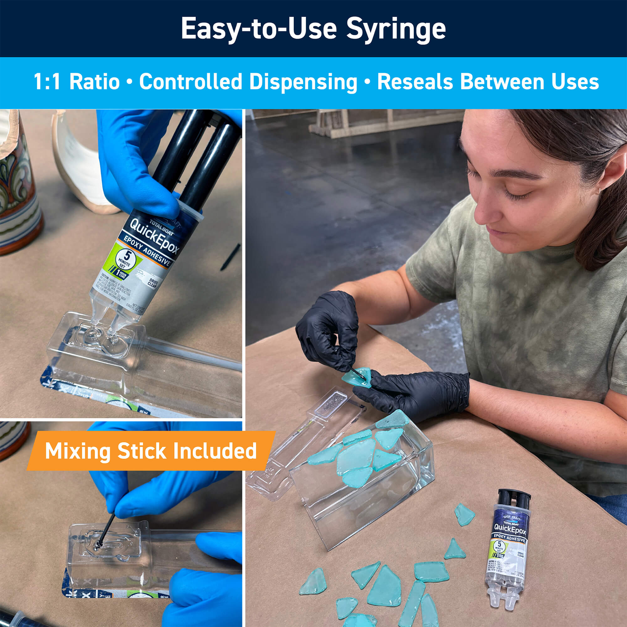 QuickEpox Clear 5-Minute Epoxy Glue: Easy-to-Use Syringe