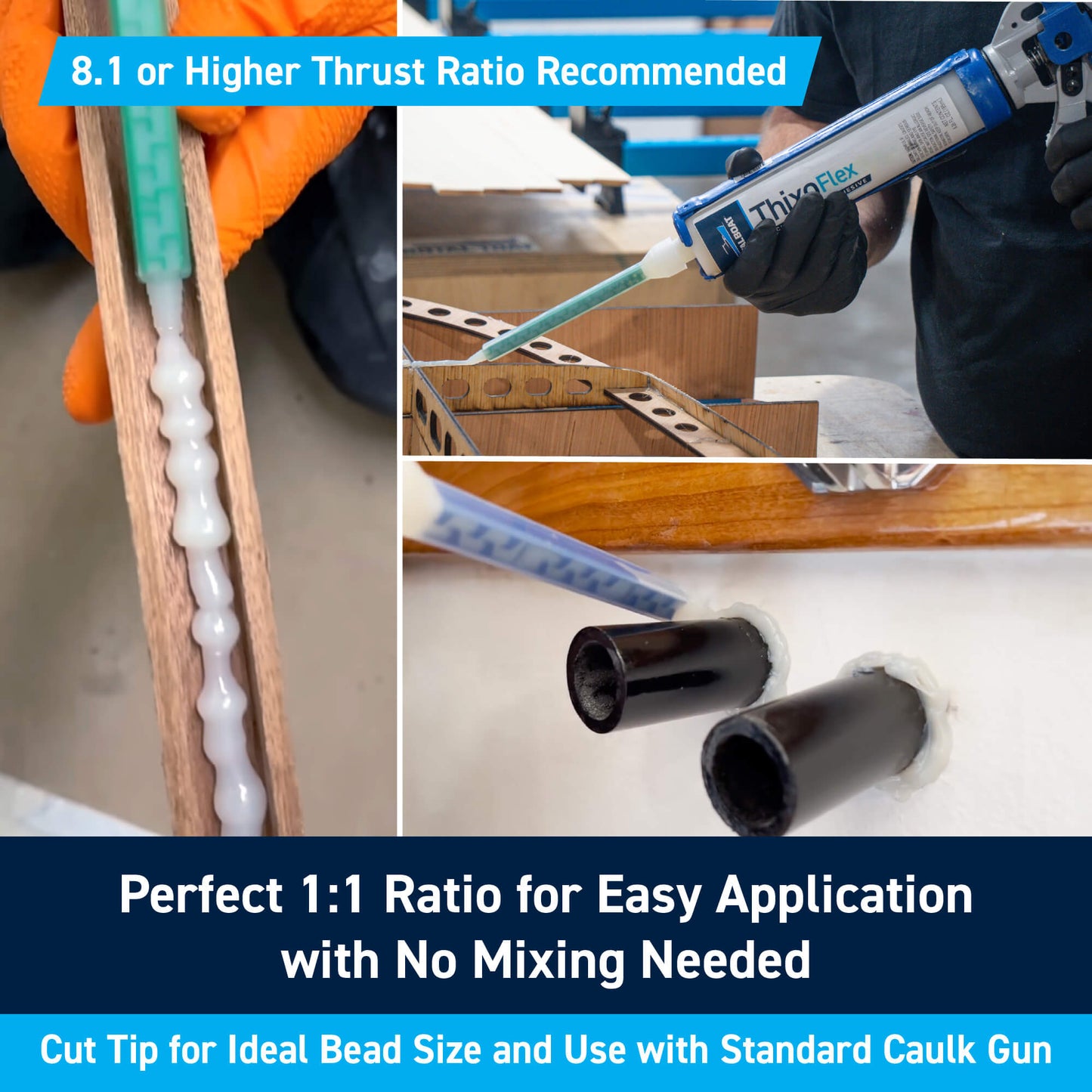 TotalBoat Thixo Flex Thickened Flexible Epoxy Adhesive: Perfect 1:1 Ratio for Easy Application with No Mixing Needed