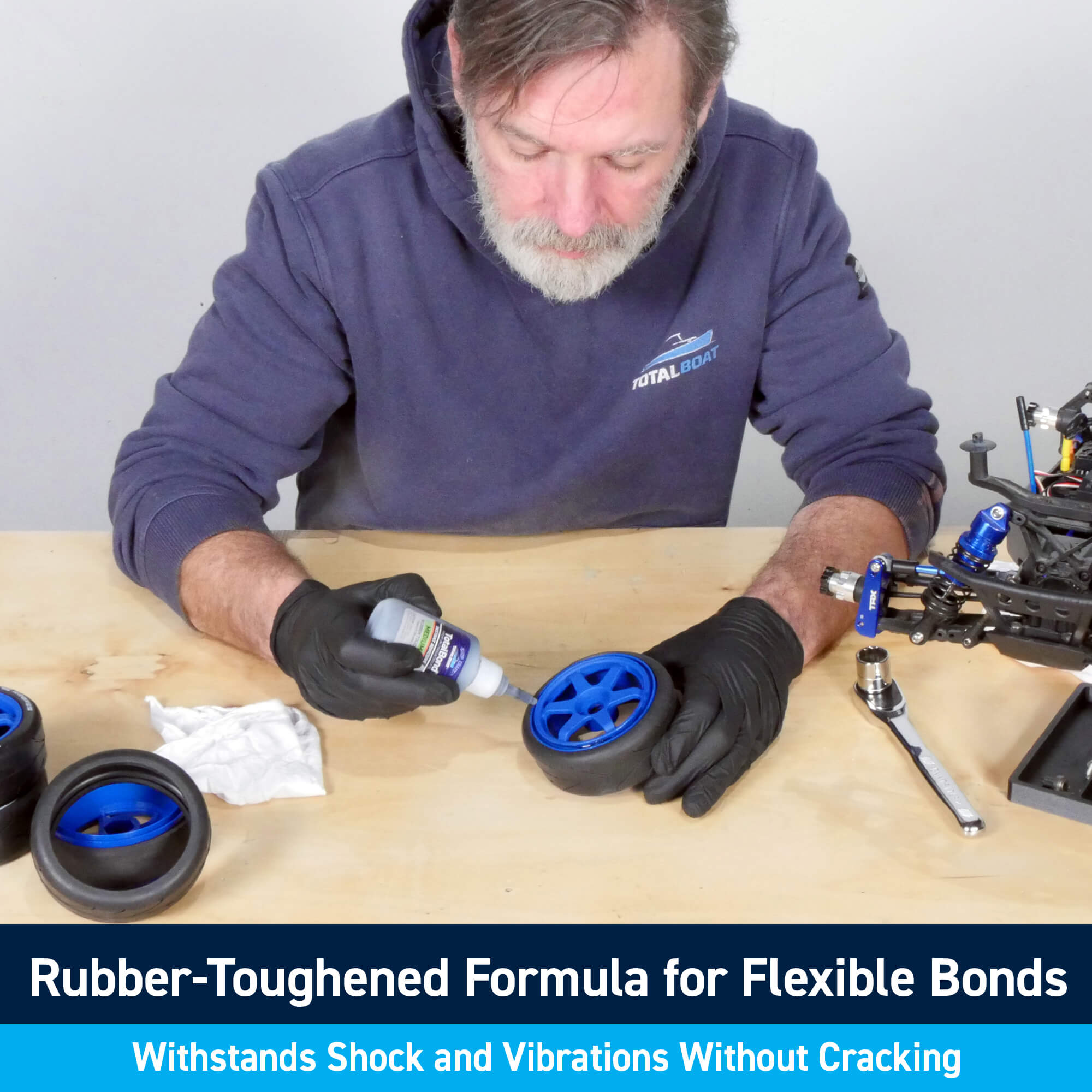 TotalBoat TotalBond Black CA Glue: Rubber-toughened Formula for Flexible Bonds