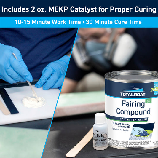 TotalBoat Polyester Fairing Compound: Includes 2 oz. MEKP Catalyst for Proper Curing