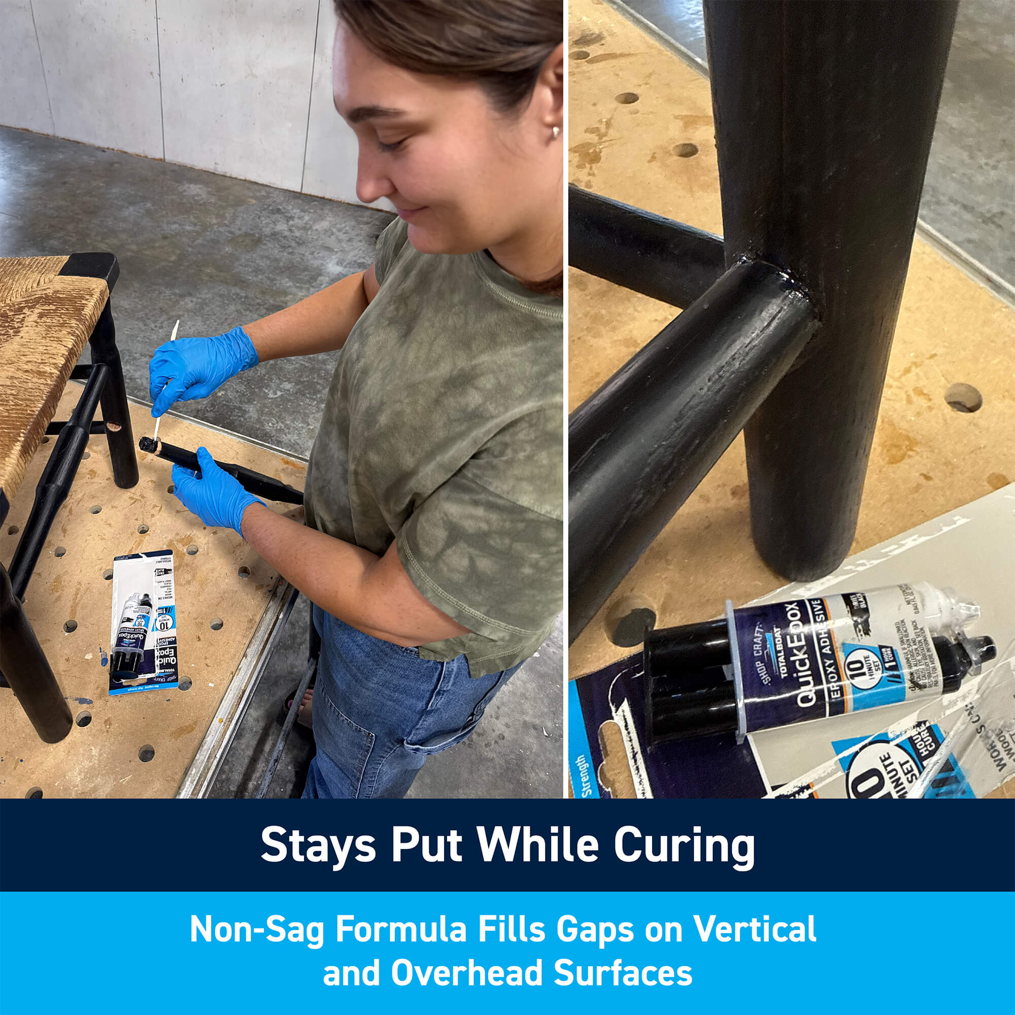 QuickEpox Black 10-Minute Epoxy Glue: Stays Put While Curing