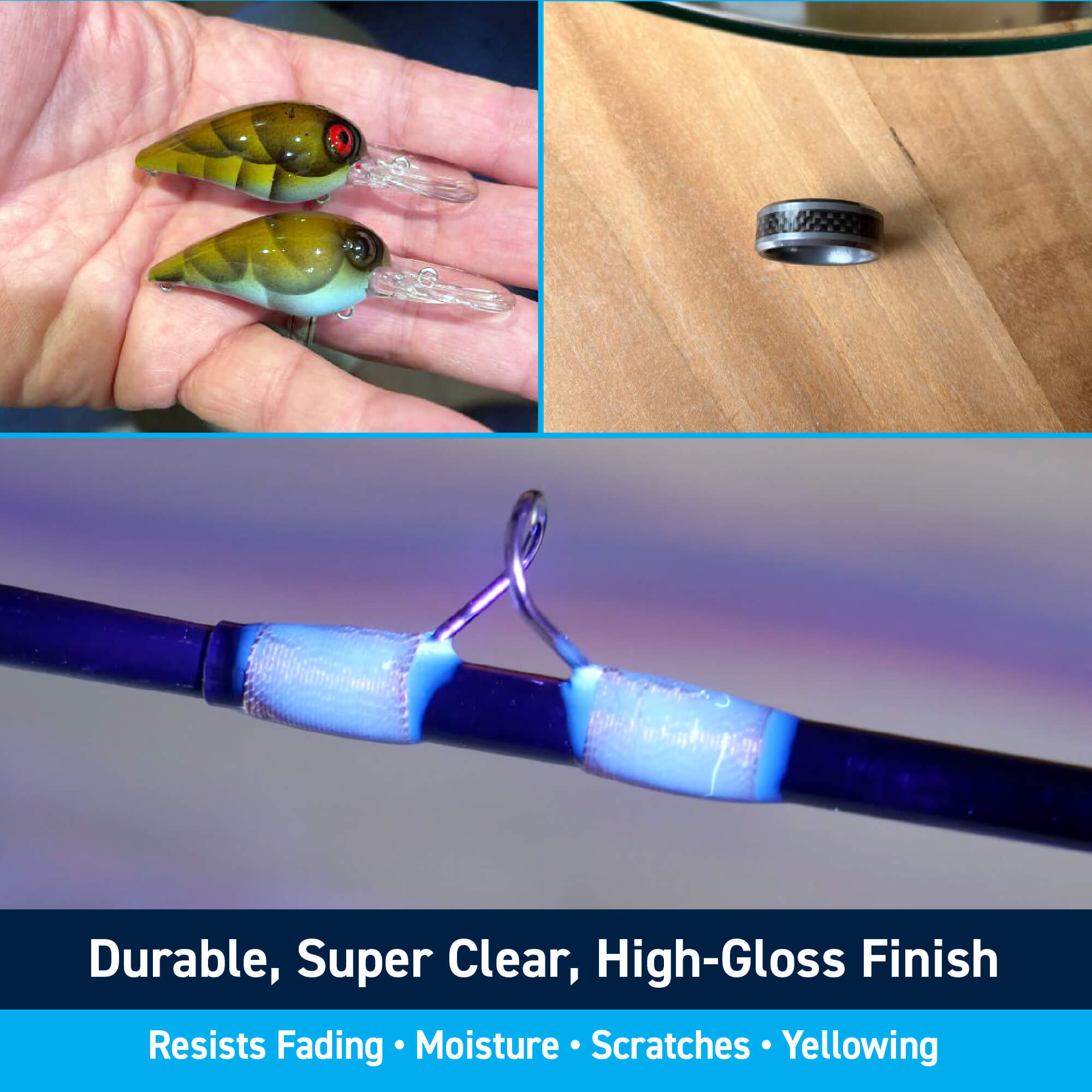 clear epoxy for fishing lures TotalBoat UV Cure Clear Acrylic Resin with UV Flashlight for Resin Curing
