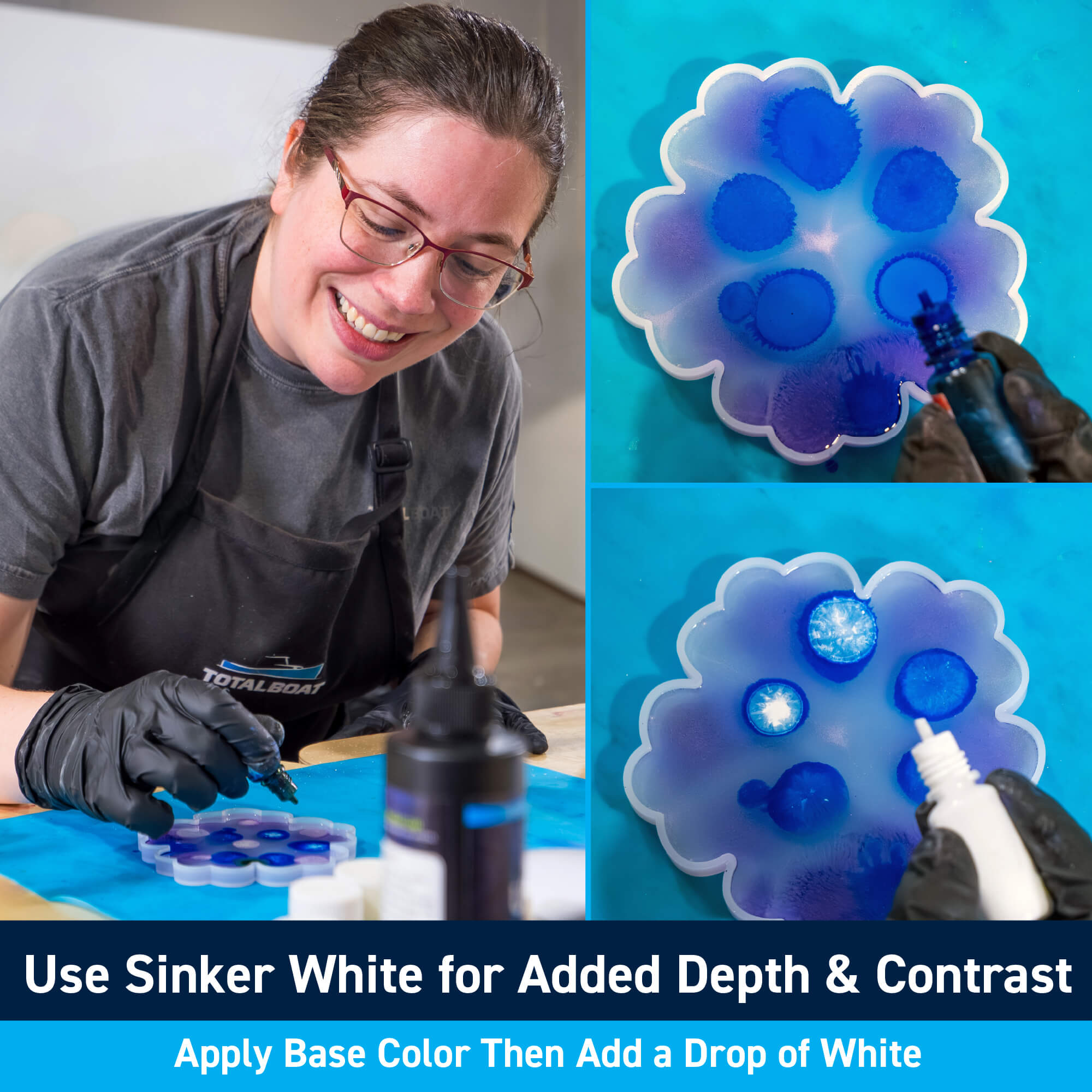 TotalBoat Alcohol Ink Pigment Set: Use Sinker White for Added Depth & Contrast