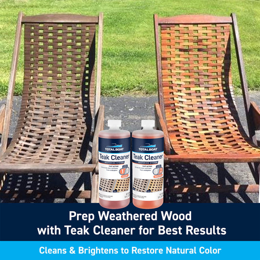 TotalBoat Danish Teak Sealer: Prep Weathered Wood with Teak Cleaner for Best Results