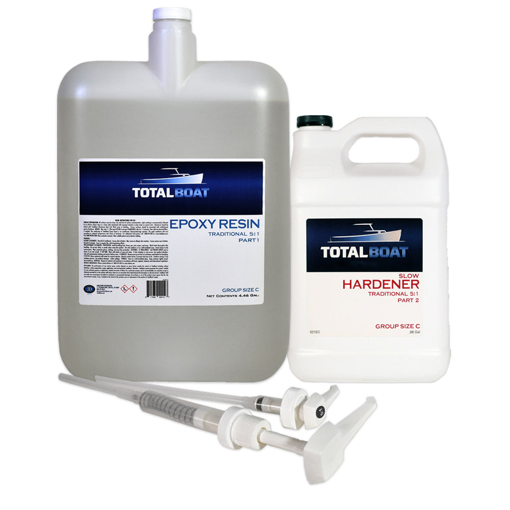 5:1 Traditional Epoxy Resin 4.5 Gallon Kit with Slow Hardener