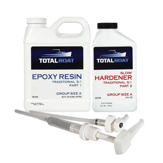 TotalBoat 5:1 Traditional Epoxy Resin Quart Kit with Slow Hardener