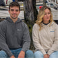 TotalBoat Adult Vintage Style Hoodie Charcoal Gray and Bone White