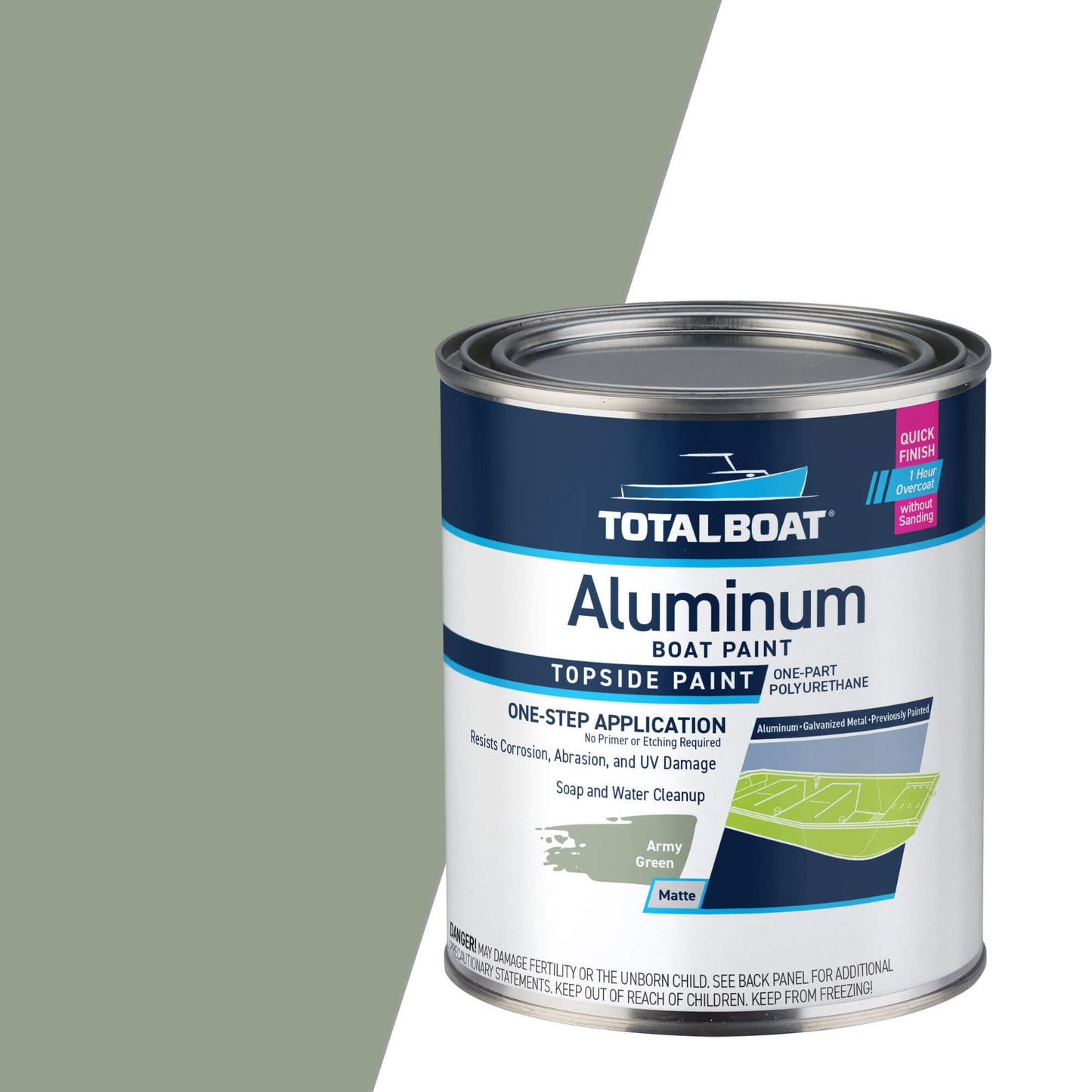 TotalBoat Aluminum Boat Paint Flat Army Green