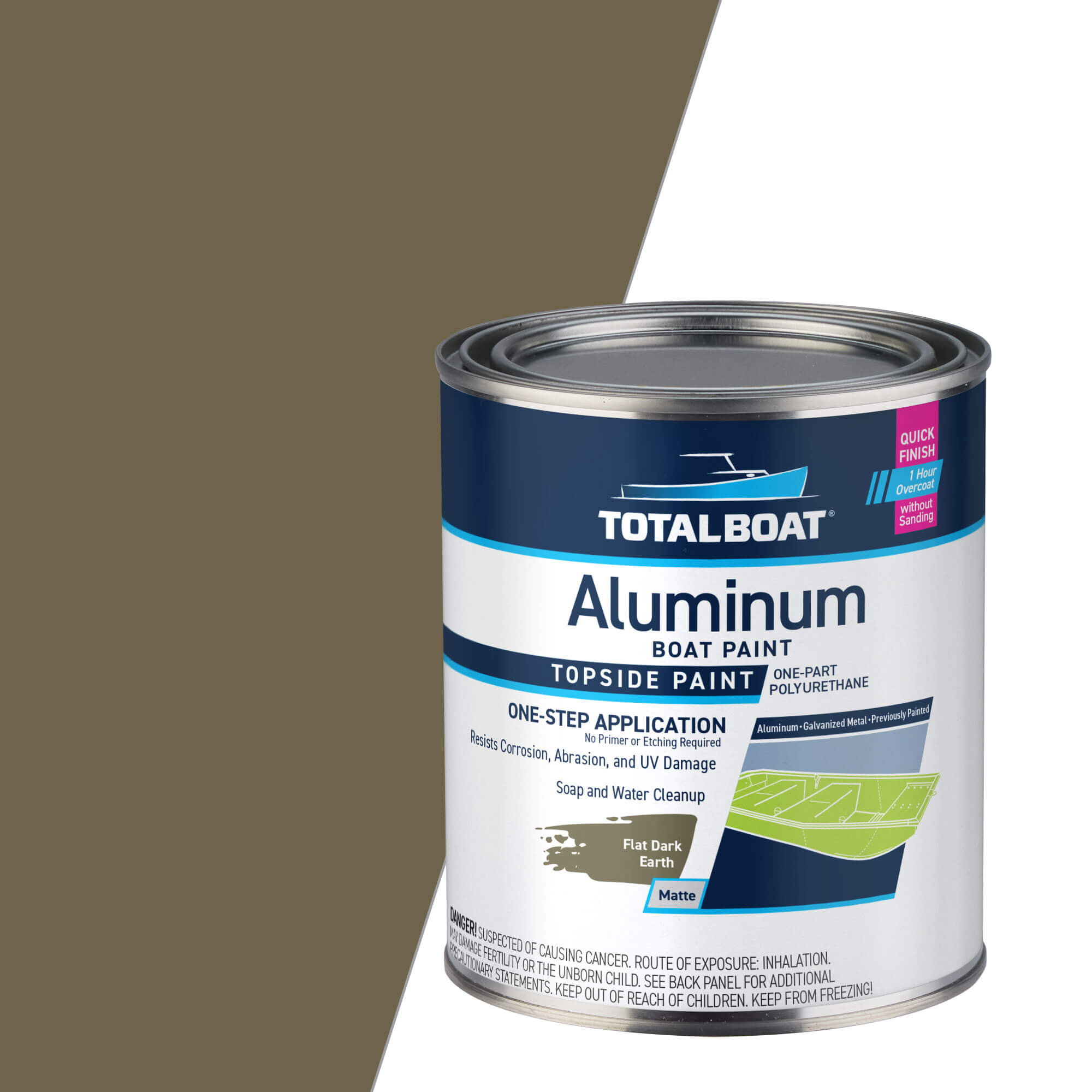 TotalBoat Aluminum Boat Paint Flat Dark Earth