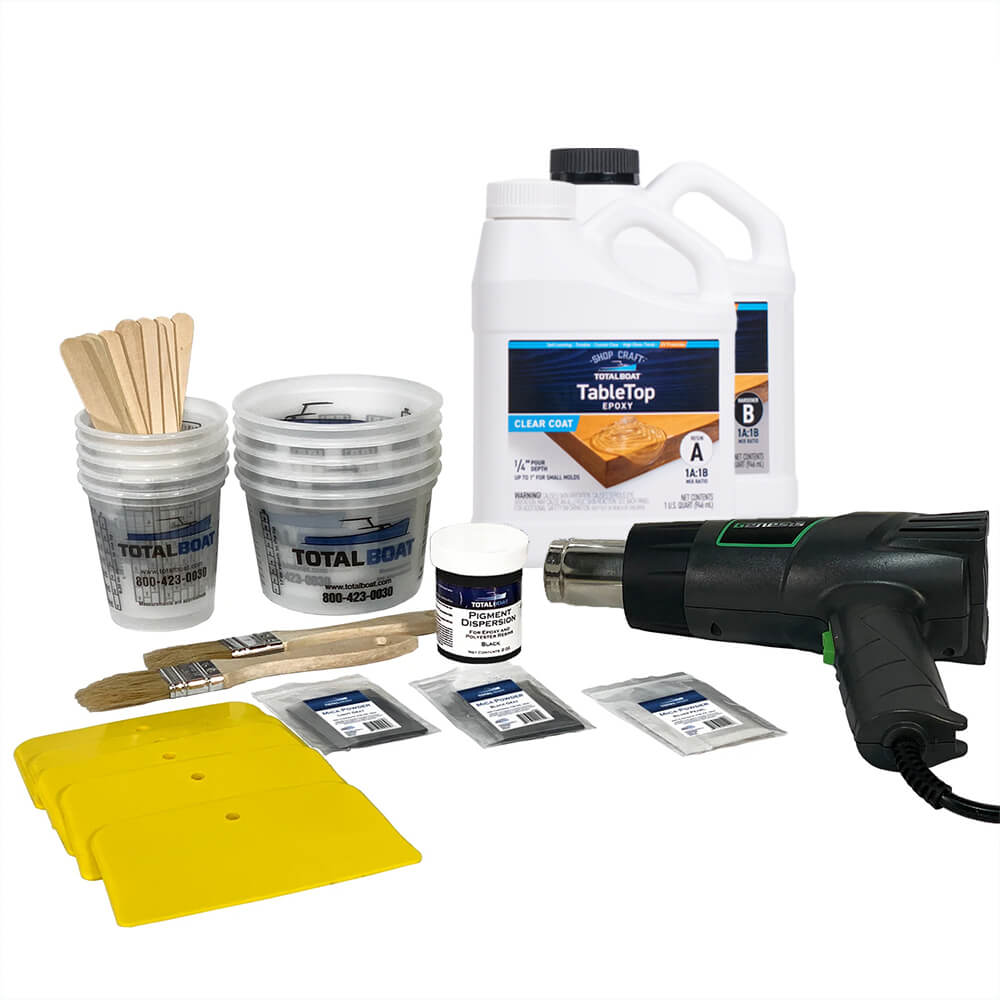 TotalBoat Epoxy Black Marble Effect Countertop Quart Kit