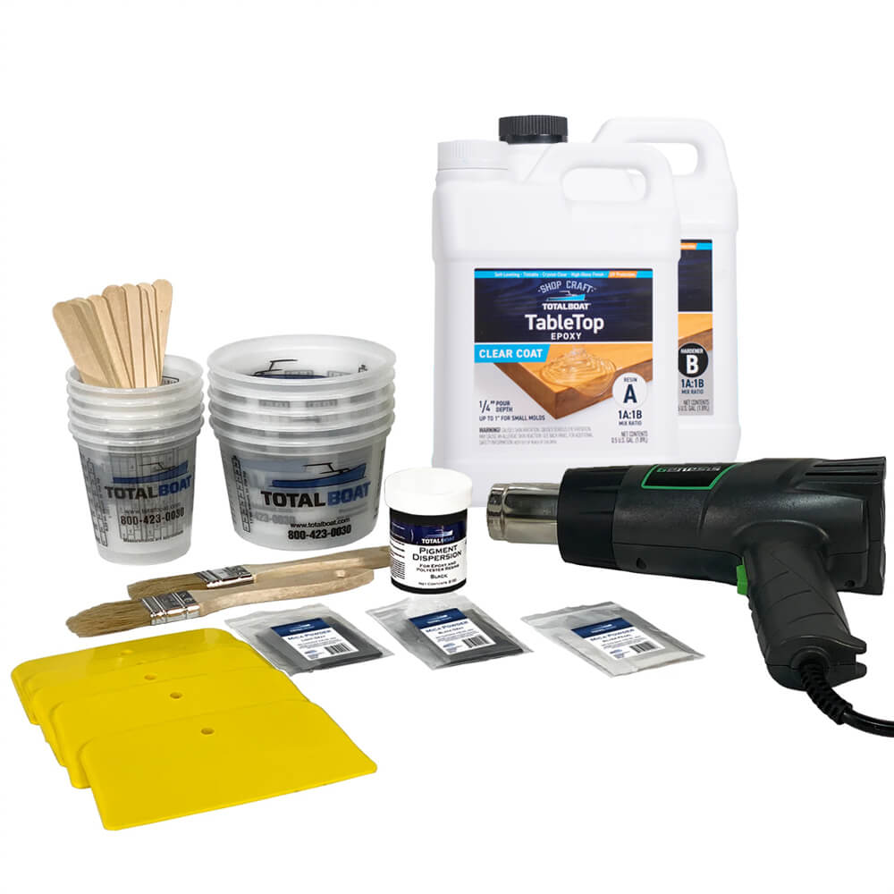 TotalBoat Epoxy Black Marble Effect Countertop Gallon Kit