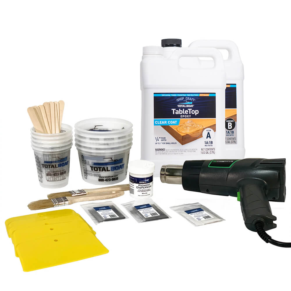 TotalBoat Epoxy White Marble Effect Countertop Kit 2 Gallon