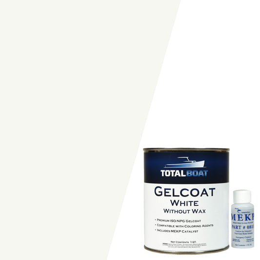TotalBoat-14409 Marine Gelcoat for Boat Building, Repair and Composite  Coatings (White, Quart with Wax) Quart With Wax White