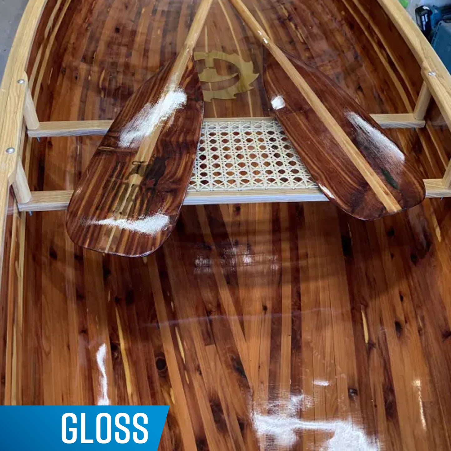 TotalBoat Lust gloss on a finished boat and oars