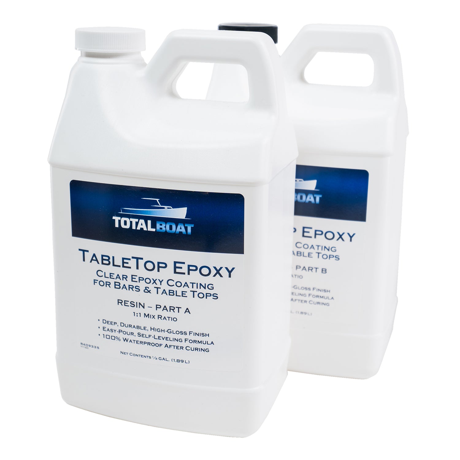 TotalBoat Tabletop Epoxy Crystal Clear Resin 2 Quart Kit for Bars & Tables