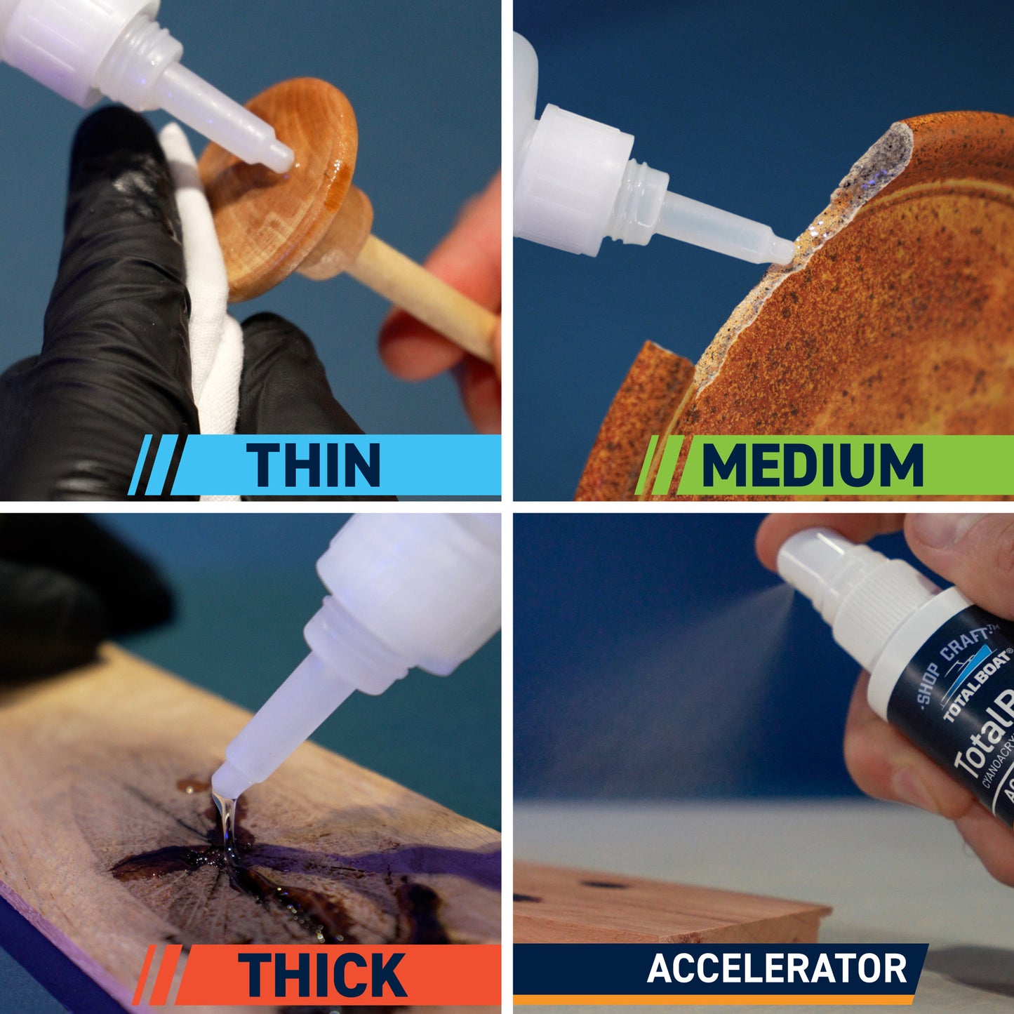 TotalBoat TotalBond CA Glues in use