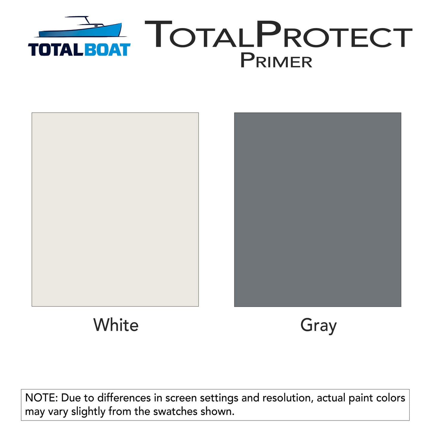 TotalBoat TotalProtect Epoxy Barrier Coat Primer Color Chart