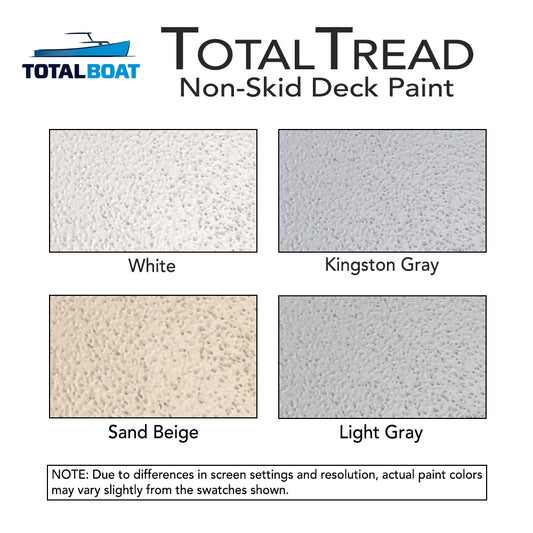 TotalBoat TotalTread Non-Skid Marine Deck Paint Color Chart