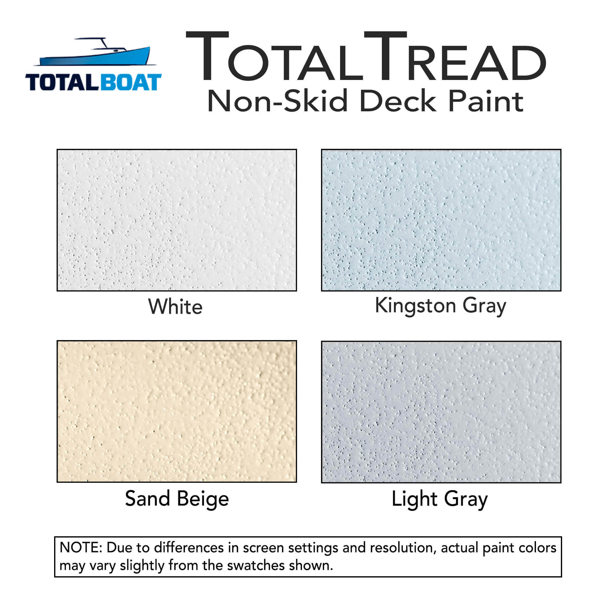 TotalBoat TotalTread  Color Chart