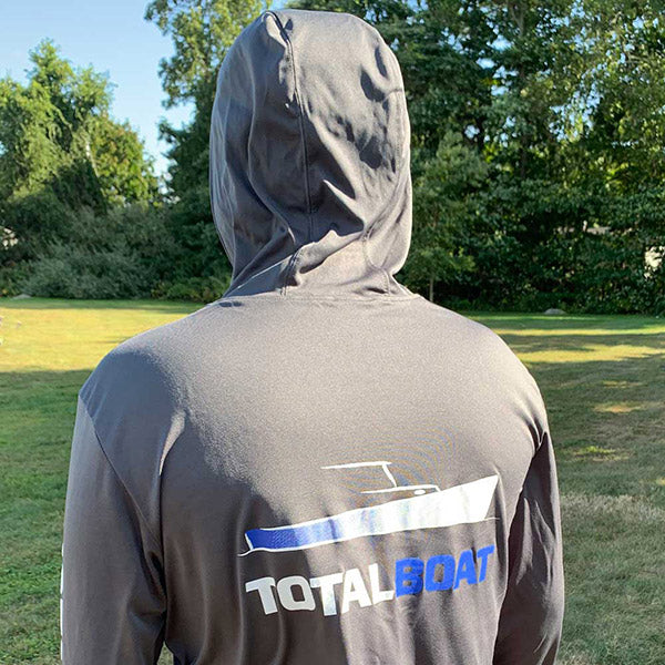 TotalBoat Hooded Long Sleeve Logo Pullover back