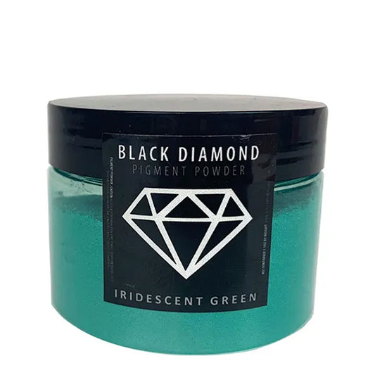Black Diamond Mica Powder Coloring Pigments iridescent green jar