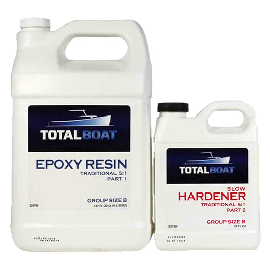 TotalBoat 5:1 Traditional Epoxy Gallon Kit Resin and Slow Hardener Only