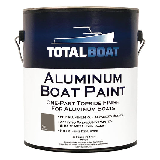 TotalBoat Aluminum Boat Topside Paint Flat Dark Earth Gallon